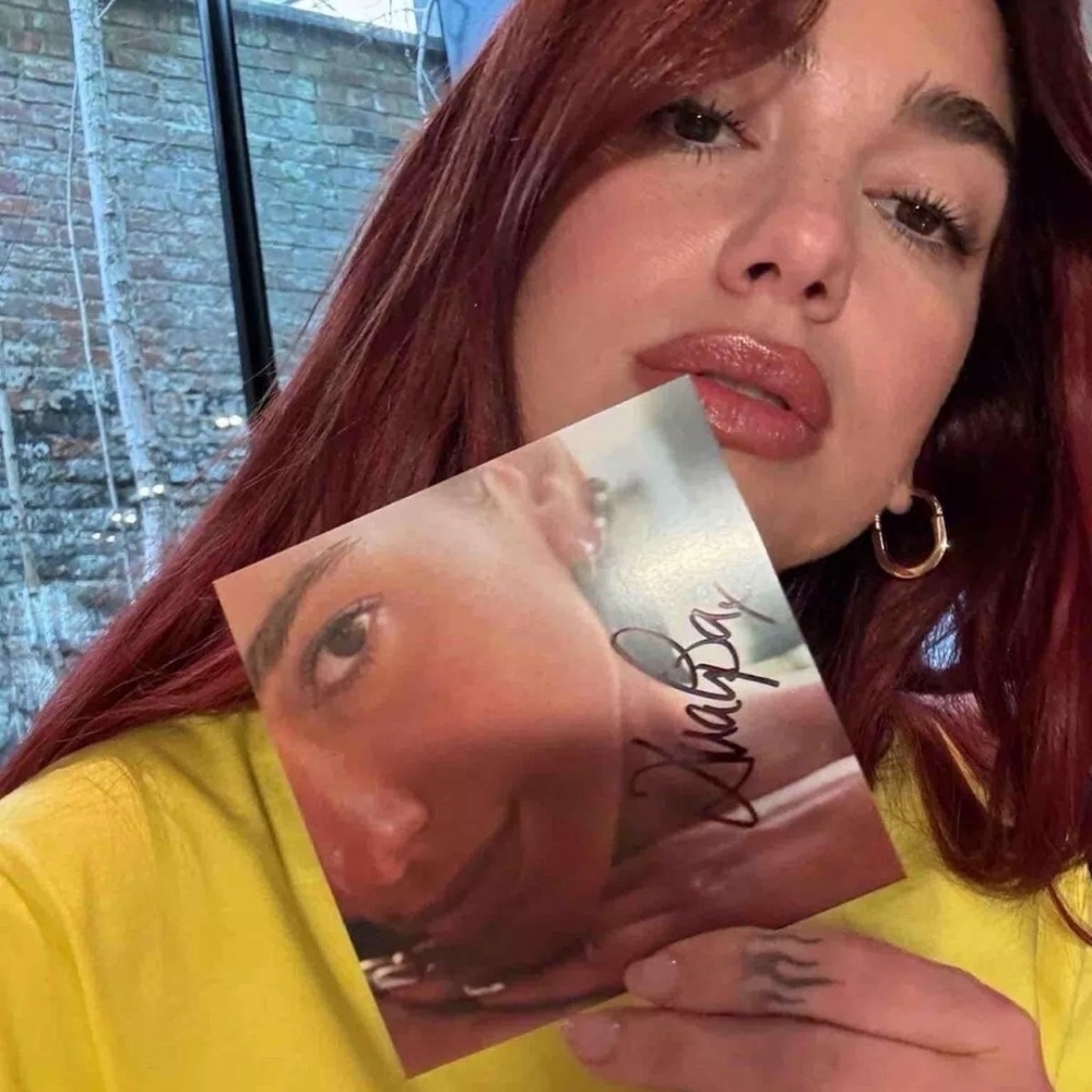 Dua Lipa Hand SIGNED AUTOGRAPHED Radical Optimism Insert + Lenticular CD In Hand